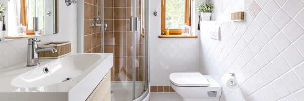 Functional corner shower – toilet designs ideas for small bathrooms