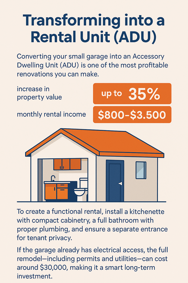 ADU Conversion Benefits Infographic garage conversion adu, adu garage, adu garage conversion, convert garage to adu, adu conversion, garage adu plans