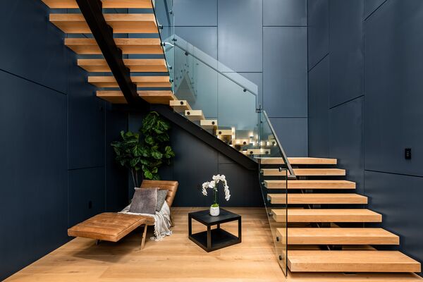 stairs design plans with wooden treads