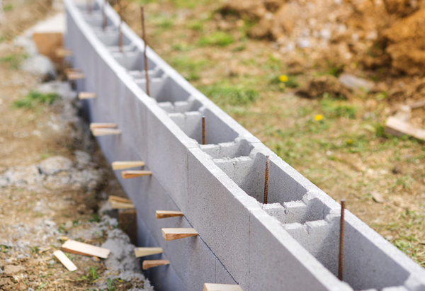 Unfinished retaining wall with rebar for erosion control